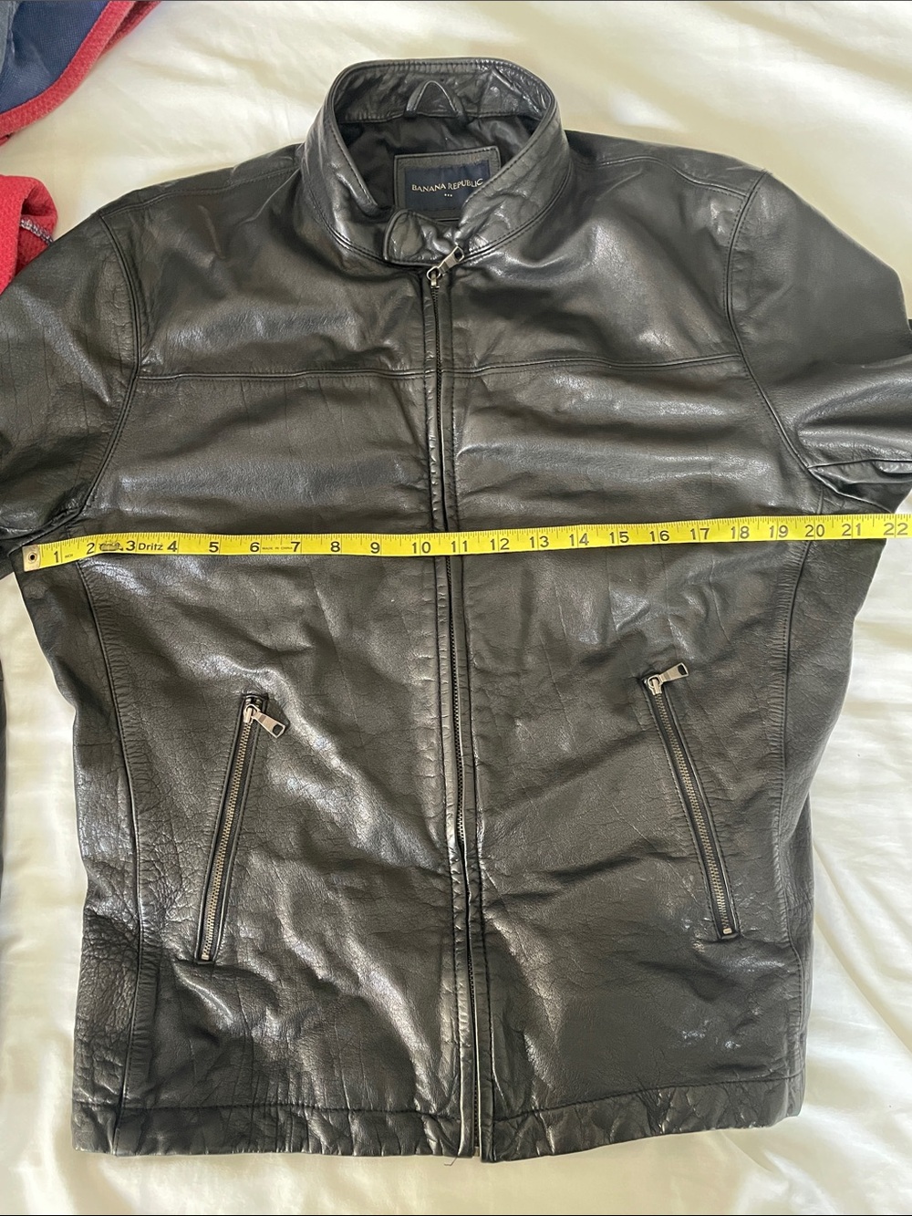 Banana Republic Men's Black Leather Bomber Jacket